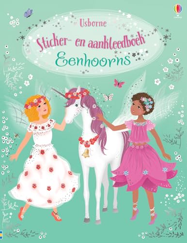 Sticker- en aankleedboek Eenhoorns von Usborne Publishers