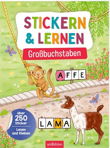 Stickern & Lernen – Großbuchstaben: Über 250 Sticker – Lesen und Kleben | Pädagogisch wertvoller Stickerspaß ab 5 Jahren von Ars Edition