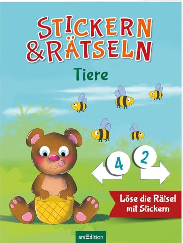 Stickern & Rätseln – Tiere: Löse die Rätsel mit Stickern | Tolle Kombination aus Kleben und Knobeln für Kinder ab 3 Jahren von arsEdition