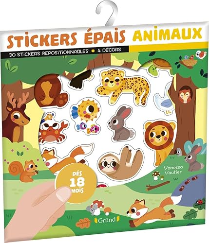 Stickers épais - Animaux: 30 stickers repositionnables - 4 décors