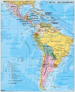 Stiefel Wandkarte Großformat Lateinamerika politisch von Stiefel