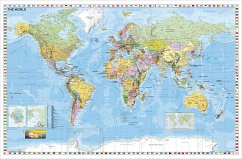 Stiefel Wandkarte Großformat Weltkarte, politisch mit Flaggenrand, englische Ausgabe, ohne Metallstäbe von Stiefel