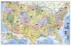 Stiefel Wandkarte Kleinformat USA, Bundesstaaten mit Postleitzahlen, englische Ausgabe, ohne Metallstäbe von Stiefel
