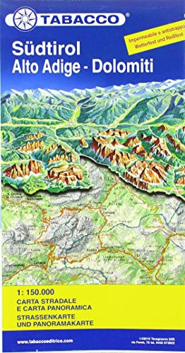 Strassenkarte Südtirol / Alto Adige - Dolomiti 1:150 000 (Carte stradali e panoramiche)
