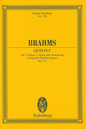 Streichquintett G-Dur: op. 111. 2 Violinen, 2 Violen und Violoncello. Studienpartitur. (Eulenburg Studienpartituren) von Ernst Eulenburg & Co. GmbH, London