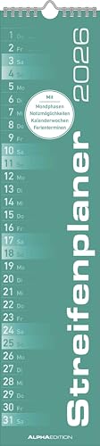 Streifenplaner Mini Mint 2026 - Streifen-Kalender 9,5x33 cm - Küchenkalender - Wandplaner - Alpha Edition Streifenplaner Mini Mint 2026 - Streifen-Kalender 9,5x33 cm - Küchenkalender - Wandplaner - Alpha Edition von ALPHA EDITION