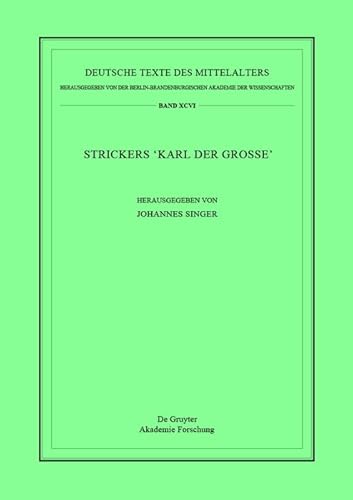 Strickers Karl der Große (Deutsche Texte des Mittelalters, 96)