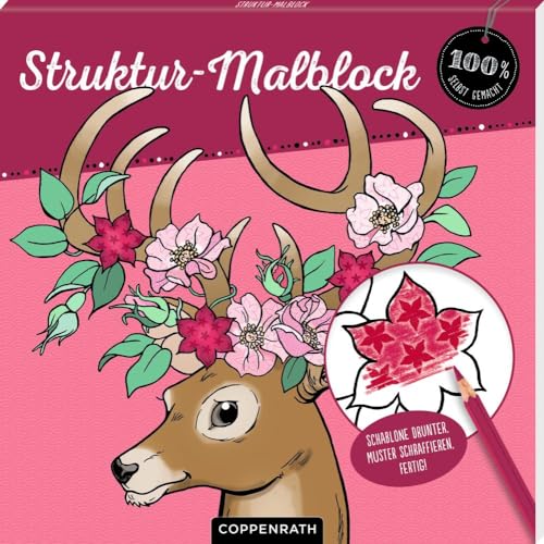 Struktur-Malblock: Schablone drunter, Muster schraffieren, fertig! (100% selbst gemacht)