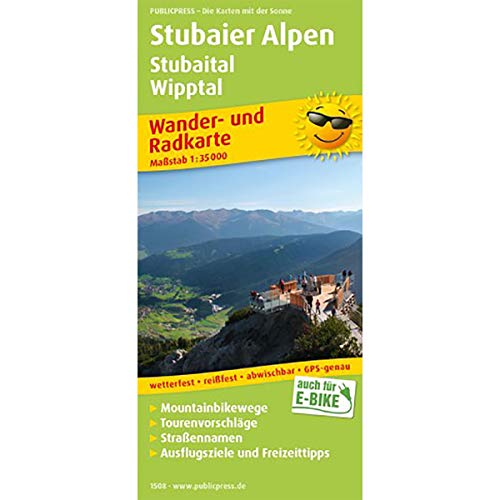 Stubaier Alpen, Stubaital, Wipptal: Wander- und Radkarte mit Ausflugszielen & Freizeittipps, wetterfest, reißfest, abwischbar, GPS-genau. 1:35000 (Wander- und Radkarte: WuRK)