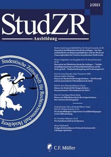 StudZR Ausbildung 2/2023: Studentische Zeitschrift für Rechtswissenschaft Ausbildung
