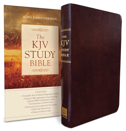 Holy Bible: King James Version Burgundy Genuine Bonded Leather Study Bible (KJV Study Bible)