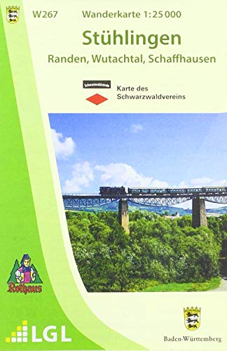 W267 Wanderkarte 1:25 000 Stühlingen: Randen, Wutachtal, Schaffhausen von LVA Baden-Wrttemberg