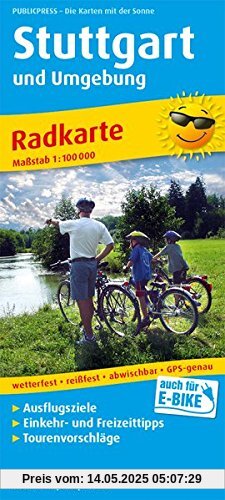 Stuttgart und Umgebung: Radkarte mit Ausflugszielen, Einkehr- & Freizeittipps, wetterfest, reissfest, abwischbar, GPS-genau. 1:100000 (Radkarte/RK)