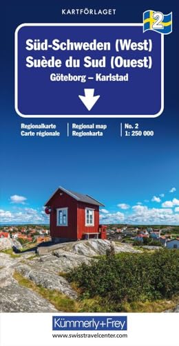 Kümmerly+Frey Regional-Strassenkarte 2 Süd-Schweden (West) 1:250.000: Mit Göteborg und Karlstad. Inkl. Reiseinformationen