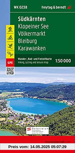 Südkärnten, Wander-, Rad- und Freizeitkarte 1:50.000, freytag & berndt, WK 0238: Klopeiner See - Völkermarkt - Bleiburg - Karawanken, mit Infoguide, ... (freytag & berndt Wander-Rad-Freizeitkarten)