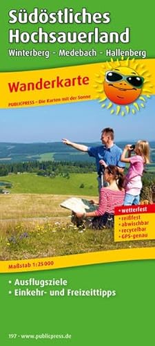 Südöstliches Hochsauerland, Winterberg - Medebach - Hallenberg: Wanderkarte mit Ausflugszielen, Einkehr- & Freizeittipps, wetterfest, reissfest, abwischbar, GPS-genau. 1:25000 (Wanderkarte: WK)