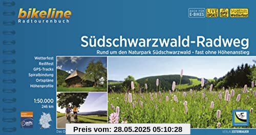 Südschwarzwald-Radweg: Rund um den Naturpark Südschwarzwald - fast ohne Höhenanstieg. 1:50.000, 248 km (Bikeline Radtourenbücher)
