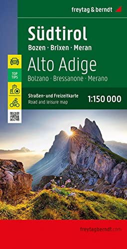 Südtirol, Straßen- und Freizeitkarte 1:150.000, freytag & berndt: Bozen - Brixen - Meran, mit Infoguide Top Tips (freytag & berndt Auto + Freizeitkarten) von FREYTAG-BERNDT UND ARTARIA