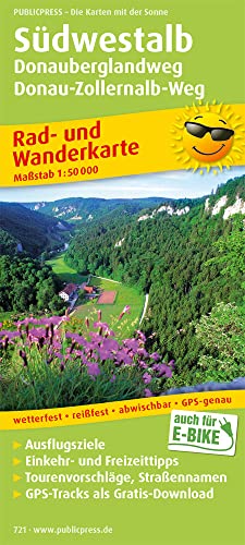 Südwestalb, Donauberglandweg, Donau-Zollernalb-Weg: Rad- und Wanderkarte mit Ausflugszielen, Einkehr- & Freizeittipps, wetterfest, reißfest, abwischbar, GPS-genau. 1:50000 (Rad- und Wanderkarte: RuWK) von PUBLICPRESS