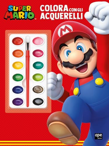 Super Mario. Colora con gli acquerelli. Ediz. illustrata. Con 16 acquerelli. Con pennello von Ape Junior