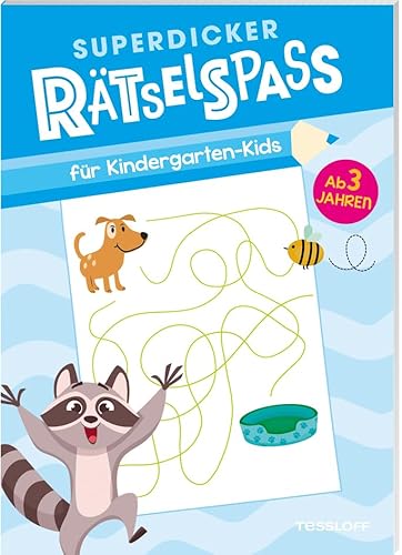 Superdicker Rätselspaß für Kindergarten-Kids / Viele Rätselarten und Malbilder / 96 Seiten Mal- und Rätselspaß für Kinder ab 3 Jahren: Suchen, Zählen, ... Verbinden ab 3 Jahren (Rätsel, Spaß, Spiele) von Tessloff