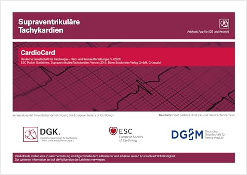 Supraventrikuläre Tachykardien: CardioCard (ESC/DGK CardioCards) von Börm Bruckmeier
