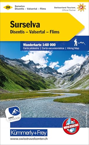 Kümmerly+Frey Wanderkarte 20 Surselva 1:60.000: Mit Disentis, Valsertal und Flims. Wetterfest, matt laminiert und mit free Download (Kümmerly+Frey Wanderkarte 1:60.000, Band 20)