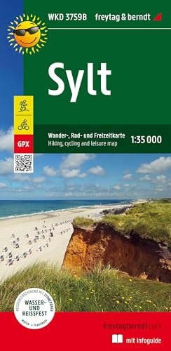 Sylt, Wander-, Rad- und Freizeitkarte 1:35.000, freytag & berndt, WKD 3759B, mit Infoguide: Mit Infoguide, GPX Tracks, wasserfest und reißfest (freytag & berndt Wander-Rad-Freizeitkarten) von Freytag + Berndt