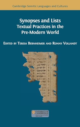 Synopses and Lists: Textual Practices in the Pre-Modern World