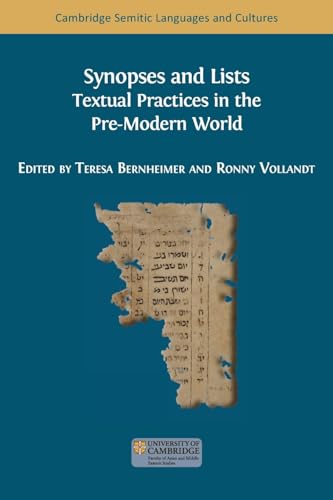 Synopses and Lists: Textual Practices in the Pre-Modern World von Open Book Publishers