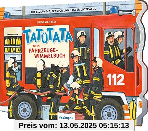 TATÜTATA Mein Fahrzeuge-Wimmelbuch: Mit Feuerwehr, Traktor und Bagger unterwegs | Kinderbuch mit beweglichen Rädern