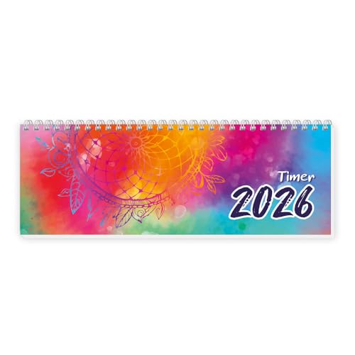 TRÖTSCH - Schreibtischquerkalender Timer Farben (eine Woche 2 Seiten) 2026: Tischkalender Wochenkalender von TROTSCH