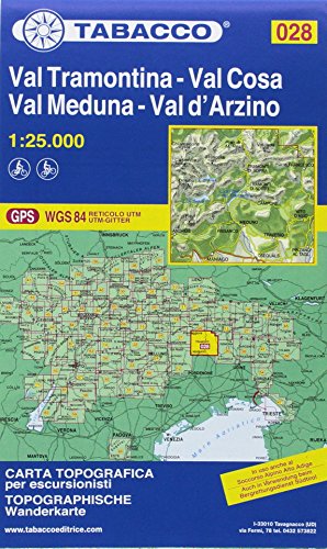 Tabacco topographische Wanderkarte Val Tramontina (Carte topografiche per escursionisti, Band 28) von Tabacco editrice