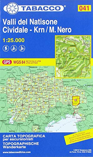 Tabacco Wandern 1 : 25 000 Valli del Natisone: Cividale - Krn/M. Nero (Carte topografiche per escursionisti, Band 41)