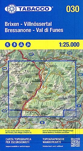 Tabacco Wandern Brixen 1:25000: Tabacco Wanderkarte 1:25000 (Carta topografica in scala 1:25.000, Band 30) Tabacco Wandern Brixen 1:25000: Tabacco Wanderkarte 1:25000 (Carta topografica in scala 1:25.000, Band 30)