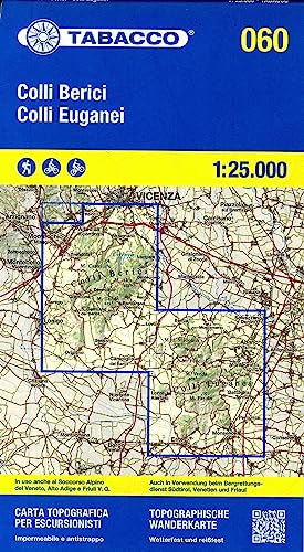 Tabacco Wandern Colli Euganei Colli Berici 1:25000: Tabacco Wanderkarte 1:25000 (Carta topografica in scala 1:25.000, Band 60)