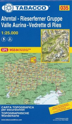 Tabacco topographische Wanderkarte Ahrntal, Rieserferner Gruppe. Valle Aurina, Vedrette di Ries von Tabacco Editrice