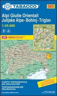 Tabacco topographische Wanderkarte Alpi Giulie Orientali-Bohinj-Triglav von Tabacco Editrice