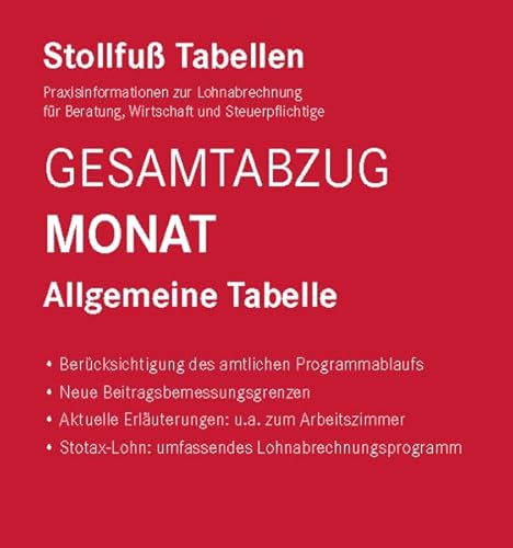 Tabelle, Gesamtabzug 2024 Monat: Bundesweit gültige Ausgabe, Monat