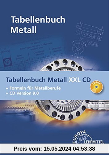 Tabellenbuch Metall XXL CD: Tabellenbuch, Formelsammlung und CD Tabellenbuch Metall 9.0