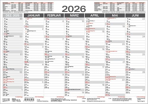 Tafelkalender A4 2026: 14 Monate auf Vorder- und Rückseite I Ferientermine und Feiertage Tafelkalender A4 2026: 14 Monate auf Vorder- und Rückseite I Ferientermine und Feiertage von Korsch Verlag