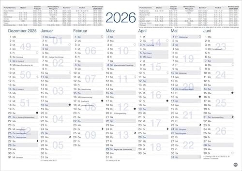 Tafelkalender A4 2026: Praktischer Jahresplaner für den Schreibtisch oder an der Wand. Terminkalender mit Vorder- und Rückseite. Jahreskalender zum Eintragen. (Bürokalender Heye) von Heye