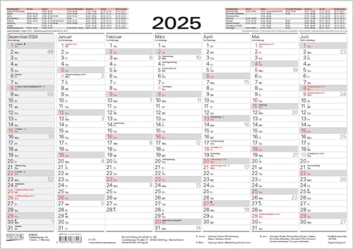 Tafelkalender A5 2025: 14 Monate auf Vorder- und Rückseite I Ferientermine und Feiertage von Korsch Verlag