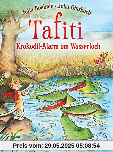 Tafiti (Band 19) - Krokodil-Alarm am Wasserloch: Komm mit nach Afrika und lerne die Welt von Tafiti kennen - Erstlesebuch zum Vorlesen und ersten Selberlesen ab 6 Jahren