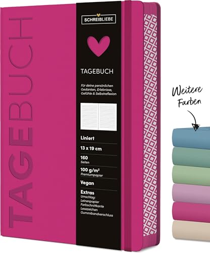 Tagebuch Fuchsia: Notizbuch 13 x 19 cm mit Gummiband, liniert, 160 Seiten - SchreibLiebe Tagebuch Fuchsia: Notizbuch 13 x 19 cm mit Gummiband, liniert, 160 Seiten - SchreibLiebe von Korsch Verlag
