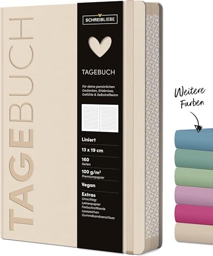 Tagebuch Sand: Notizbuch 13 x 19 cm mit Gummiband, liniert, 160 Seiten - SchreibLiebe von Korsch Verlag
