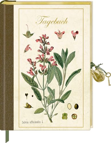 Tagebuch mit Schloss: Sammlung Augustina: 204 Seite mit Punkteraster, Leseband, inspirierenden Sprüchen, edel mit Goldfolie