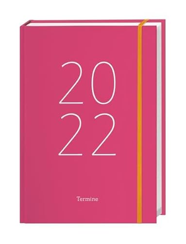 Tages-Kalenderbuch A6 2022, pink mit wattiertem Umschlag - Terminer - Taschenkalender - Organzier mit 360 Seiten, Verschlussgummiband, 2 Lesebändchen - 11,5 x 16,3 cm von Heye
