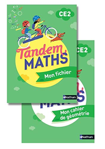 Tandem - Maths CE2 - Fichier de l'élève + Cahier géométrie: Pack en 2 volumes : Mon fichier avec Mon cahier de géométrie von NATHAN