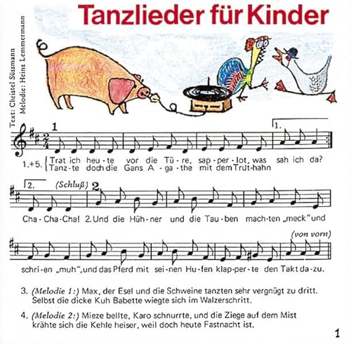 Tanzlieder für Kinder: Fidula-CD mit 12 Titeln: Ponypferdchen /Tanz, Maruschka /Bella Bimba /Aprite le porte /Pfeifer Tim /Sascha /Maccaroni /Buenos ... die Türe. Mit Noten und Tanzbeschreibungen